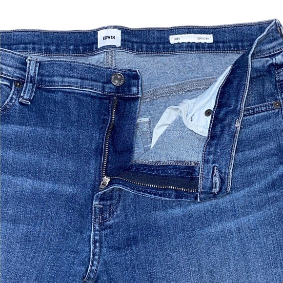 Edwin Jamie Boyfriend Jeans Dark Wash Denim Crop Relaxed Fit Womens Size 31 - Picture 9 of 11